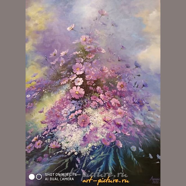 紫色的夏天 油画，画布