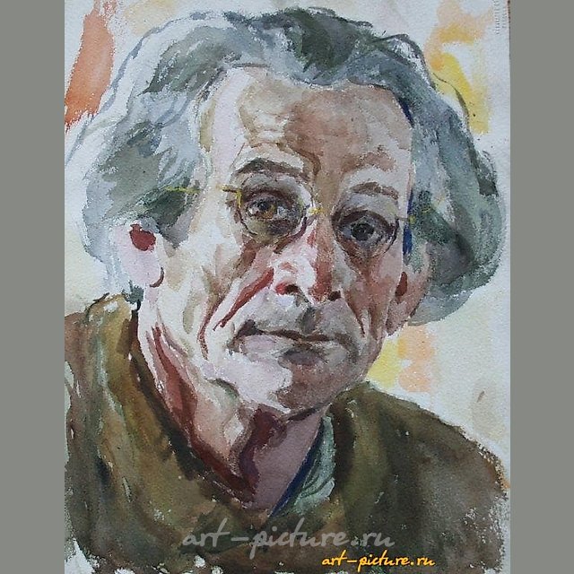 Автопортрет. Бумага, акварель. 38 х 30 см