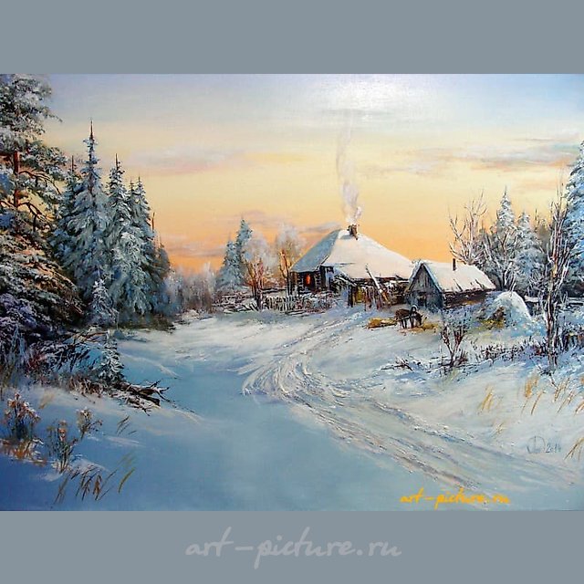 Зимовье масло,холст