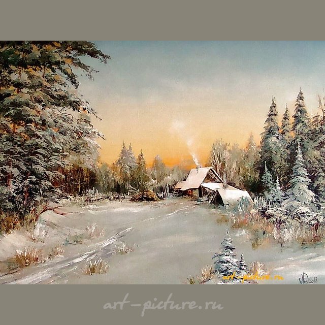 Зимний пейзаж масло,холст