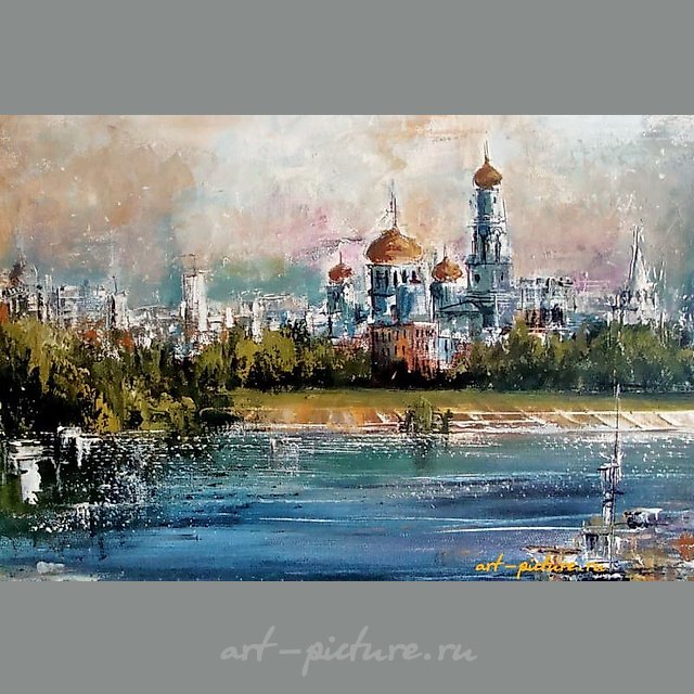 Вид на Казанский собор масло,холст
