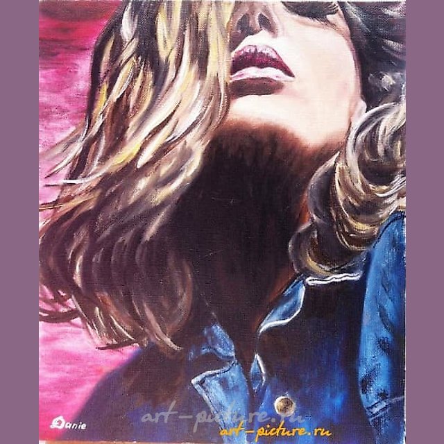 "She's sexy Oil, canvas (linen)"