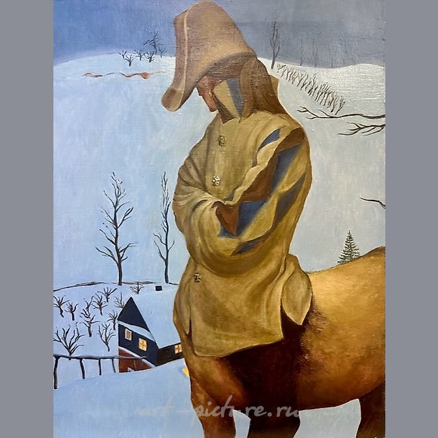 "山谷中的小屋"。维捷布斯克，1996年。油画，画布。尺寸 67/52 厘米。