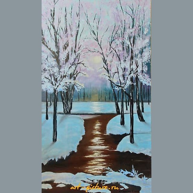 Зимний закат Холст, масло 