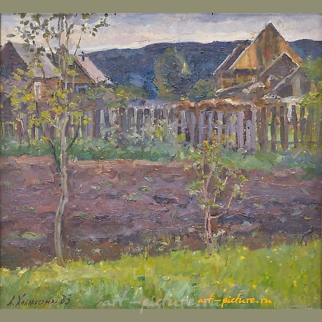 从我窗户的景色 油画，纸板