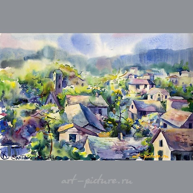 SANTIAGO DE CHILE AQUARELLE, PAPER 