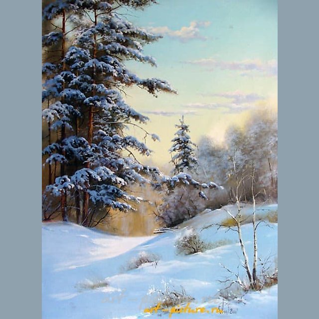 Зимний день масло,холст