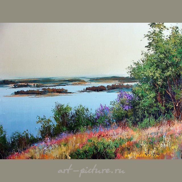 Весенняя Волга масло,холст