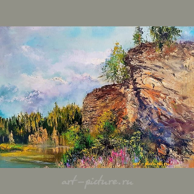 Камень Шаман на Чусовой масло,холст