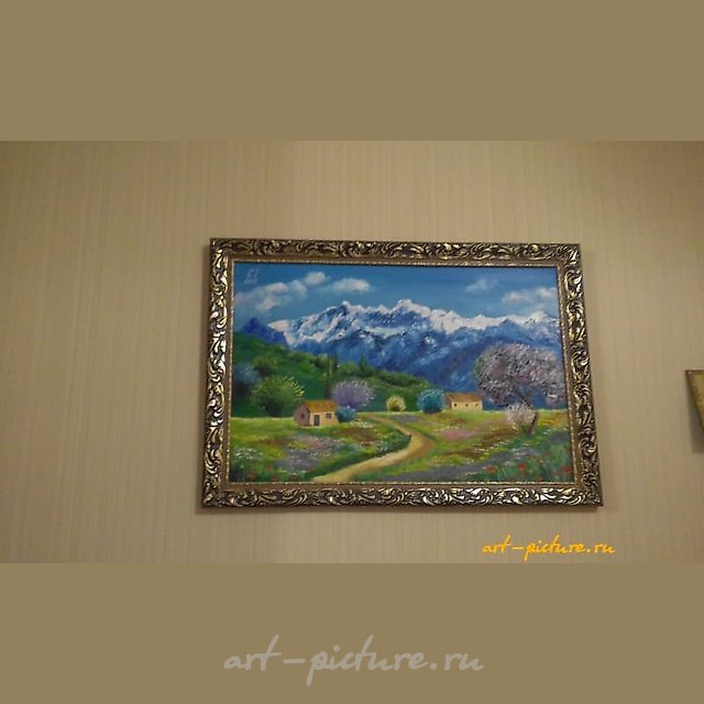 "Better than mountains can only be mountains. oil. canvas, frame."