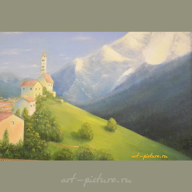 У подножия скал холст масло 