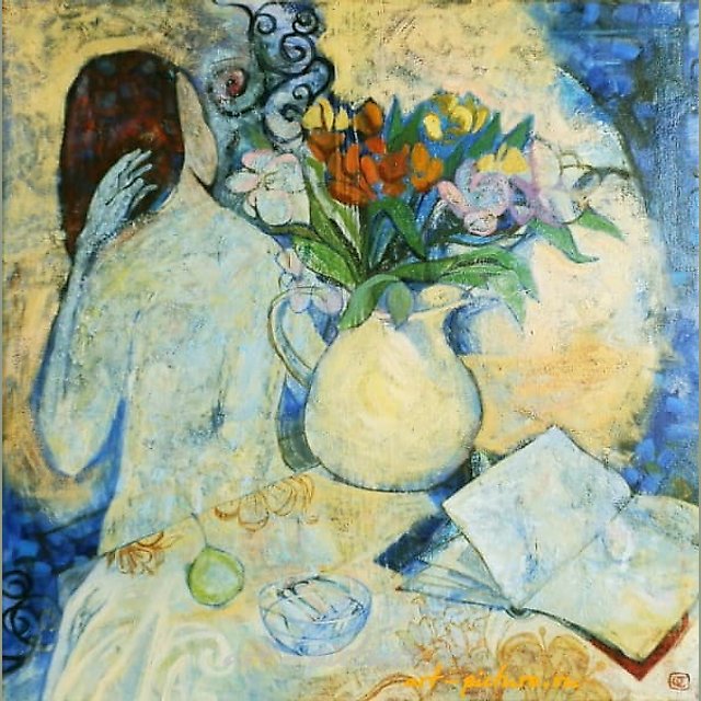白色的黄昏 油画，画布