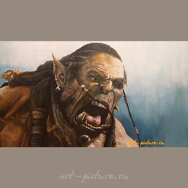 The translation of the text "Варкрафт 'Дуротан' масло, холст" into English is "Warcraft 'Durotan' oil, canvas."
