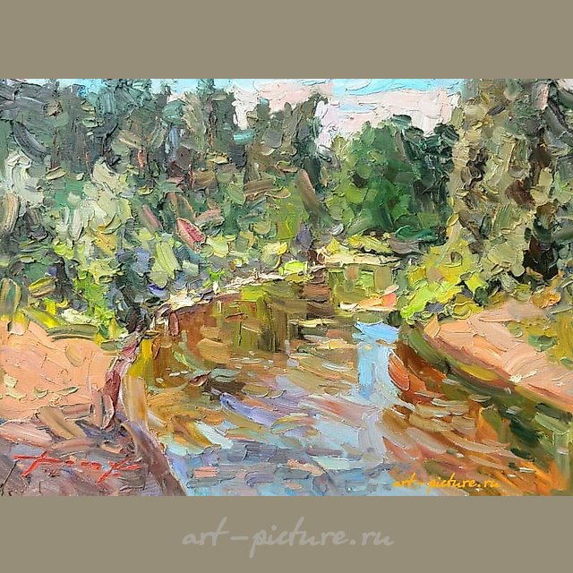 Утро на р.Боровке масло,холст