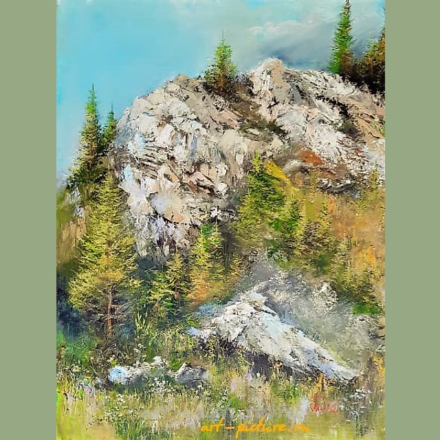 Летом в горах масло,холст