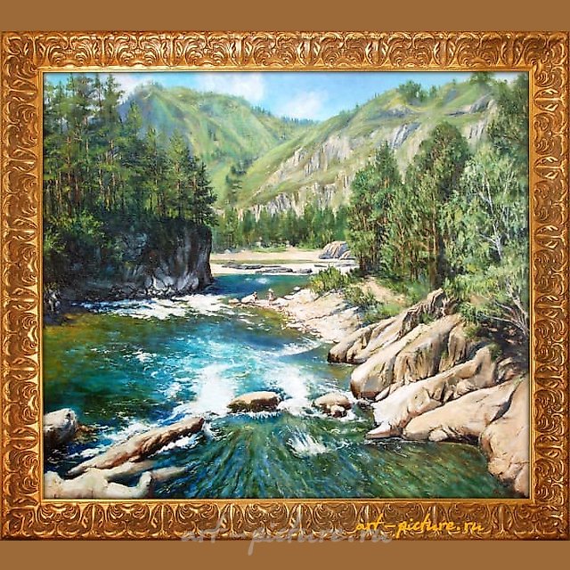 Горный поток. Алтай масло, холст 
