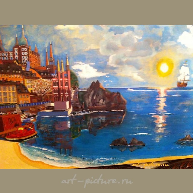 Stockholm. Morning canvas, acrylic.