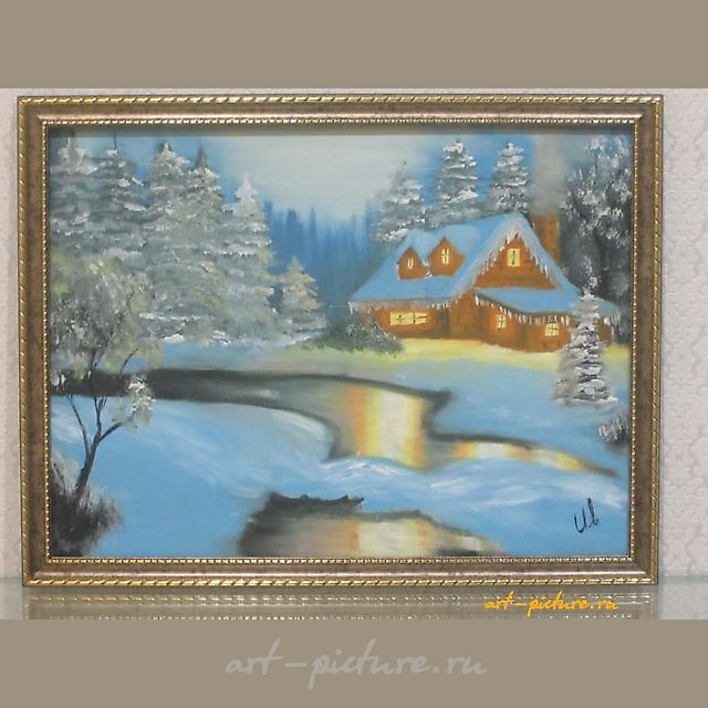 Домик в лесу холст, масло 
