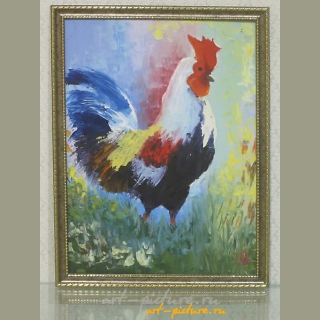 Петух холст, масло, мастихин 