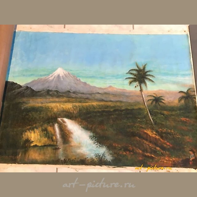 Реплика картины "Visrta del cotopaxi" Frederic Edwin Church холст/масло 