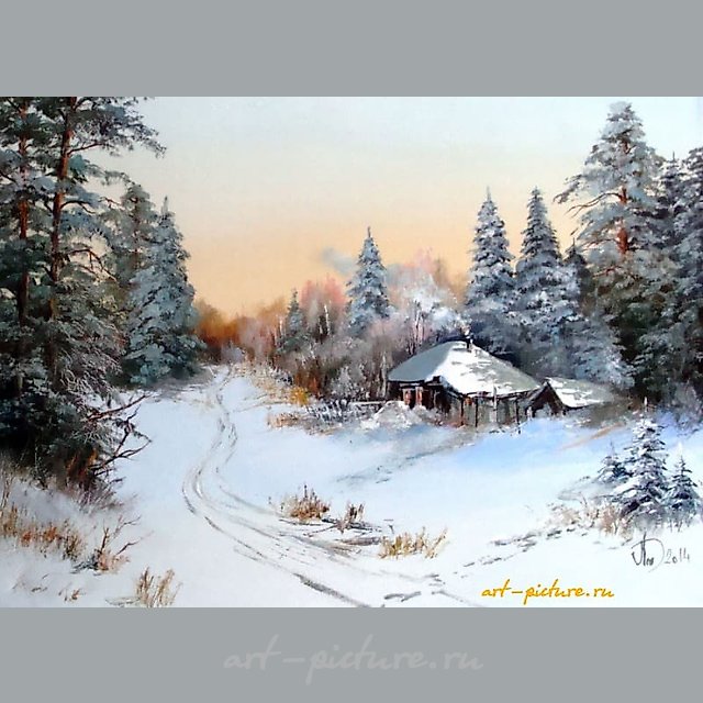 Зима масло,холст