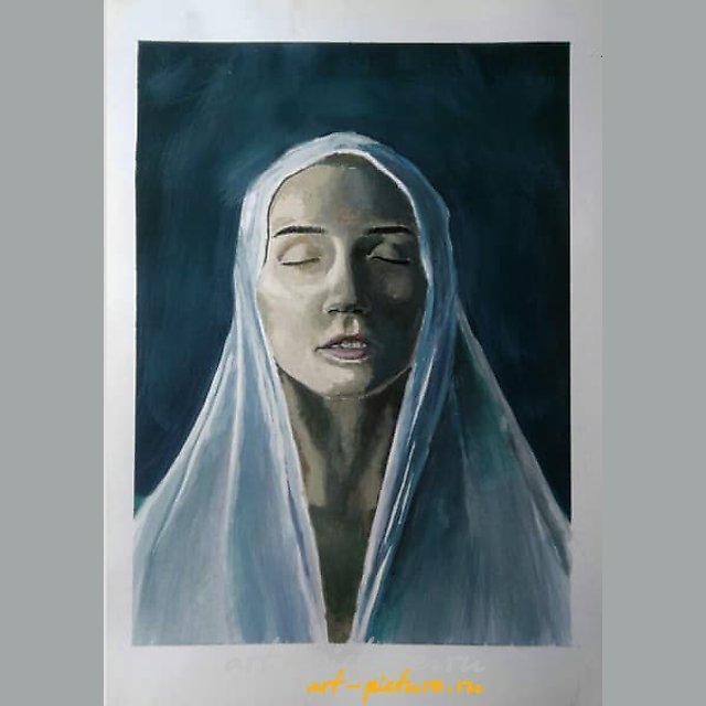 В сумерках Гуашь, бумага