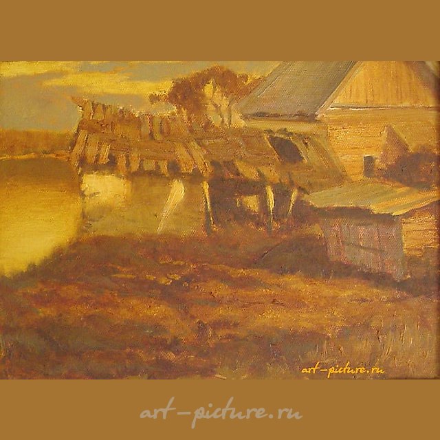 老砖厂在索洛瓦基，油画。