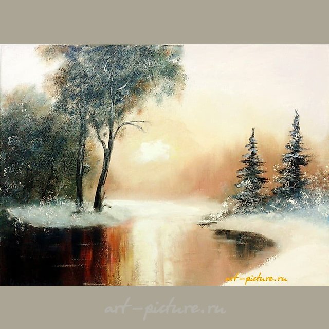 Зимний день масло, холст 
