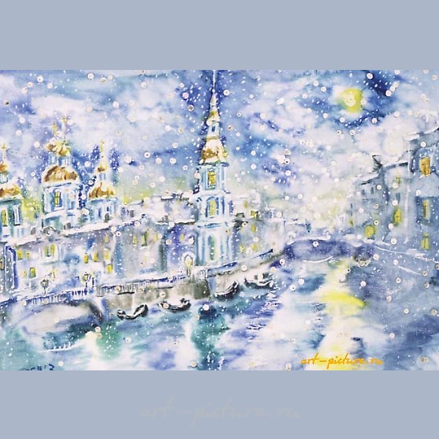 Никольский собор Акварель 