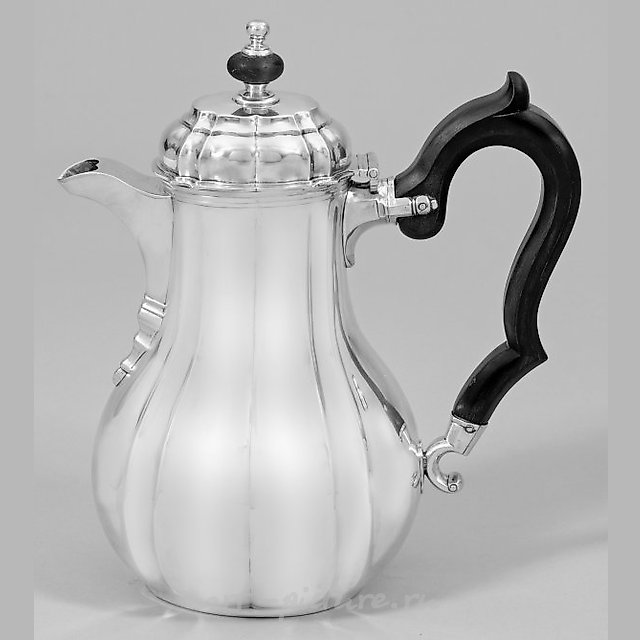 Барочный кофейник чашка из серебра