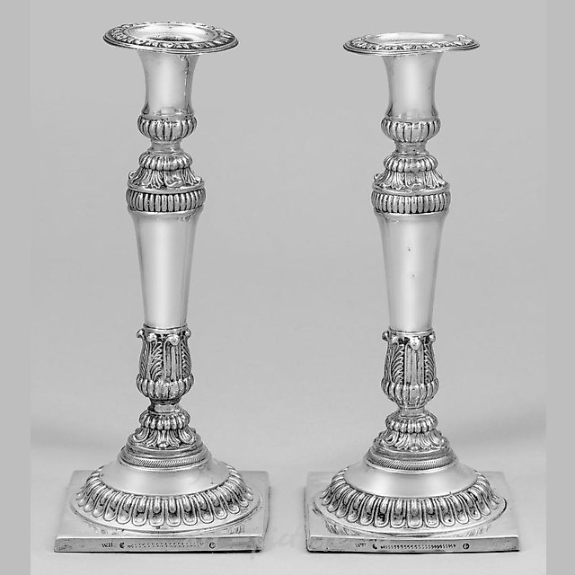 A couple of Biedermeier table candlesticks.