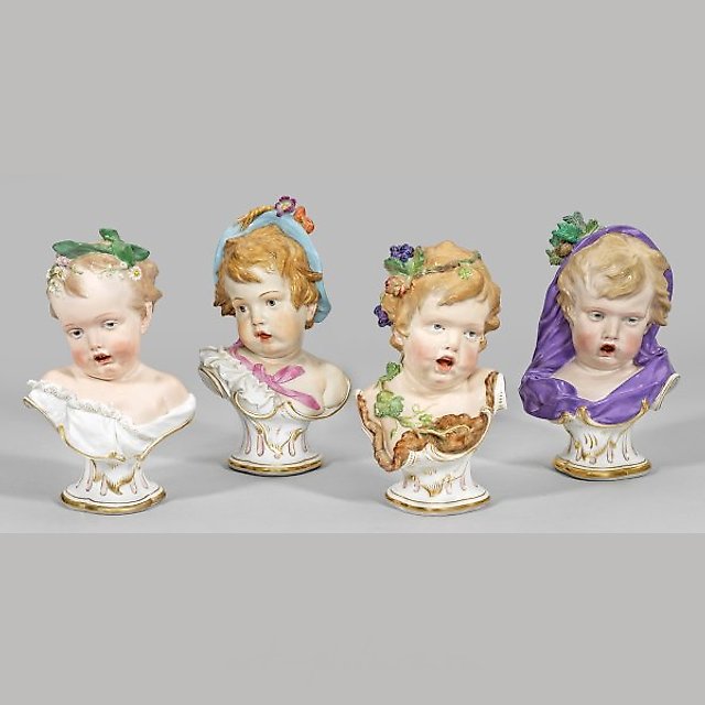 Complete series of children's busts as