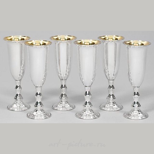 Six champagne goblets