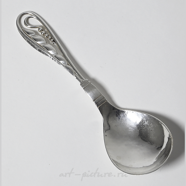 服务勺，Georg Jensen，38克，830纯度，15.3厘米