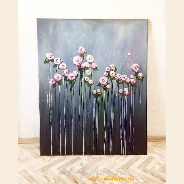Creamy Flowers акрил, холст