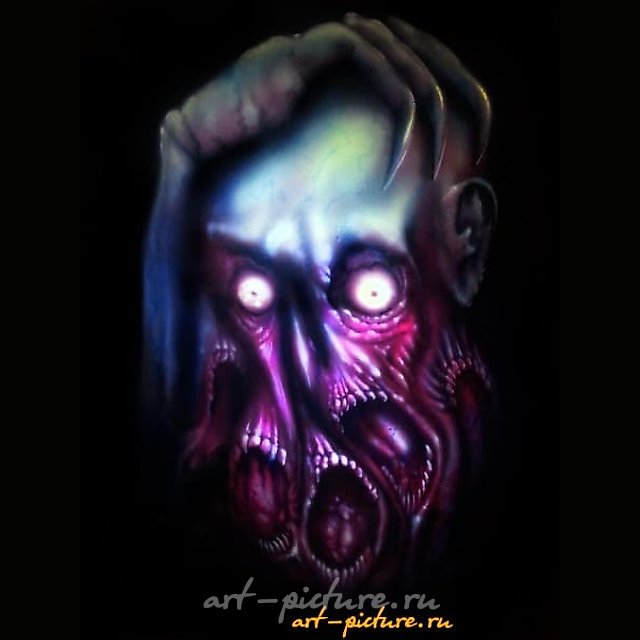 The translation of "Крипота аэрография" into English is "Creepy airbrushing."