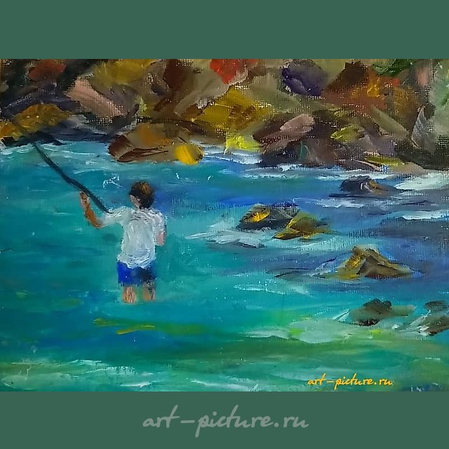 Рыбалка. Бали масло, холст 