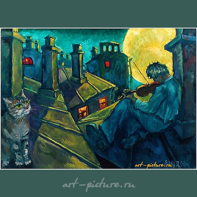 Violin on the roof Холст , масло 