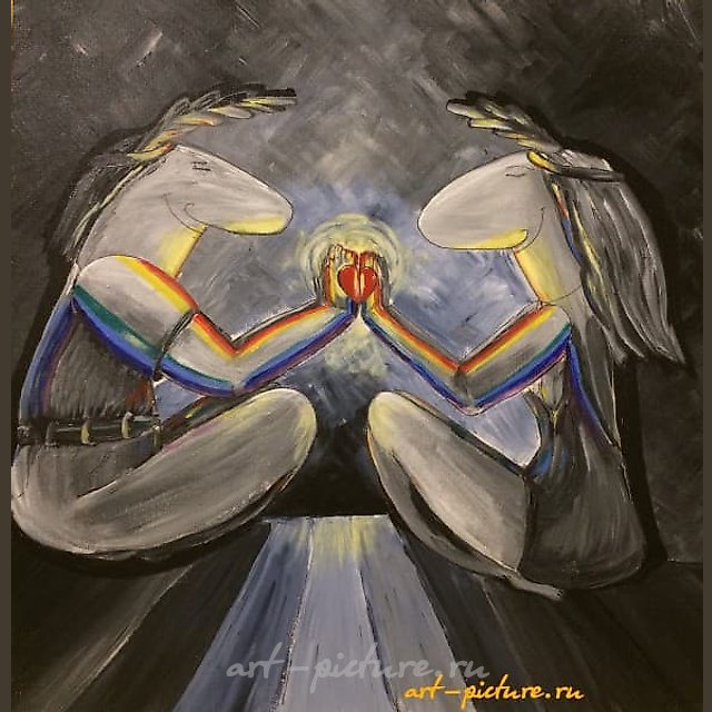 "About Love Canvas on a stretcher, acrylic, liner"