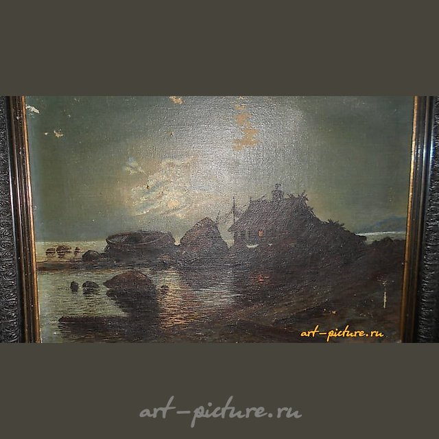 Хижина у моря масло холст