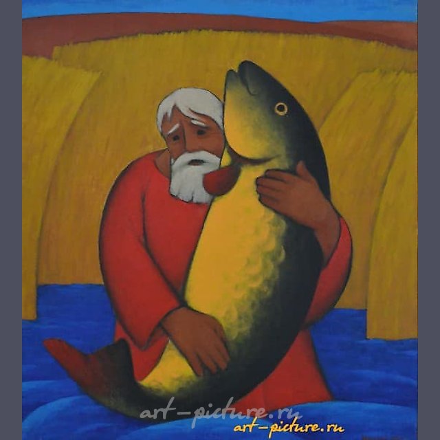 The Old Man and the Fish Canvas, oil