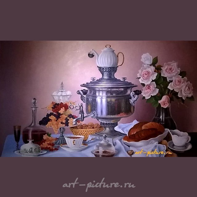 Натюрморт с самоваром Холст масло 