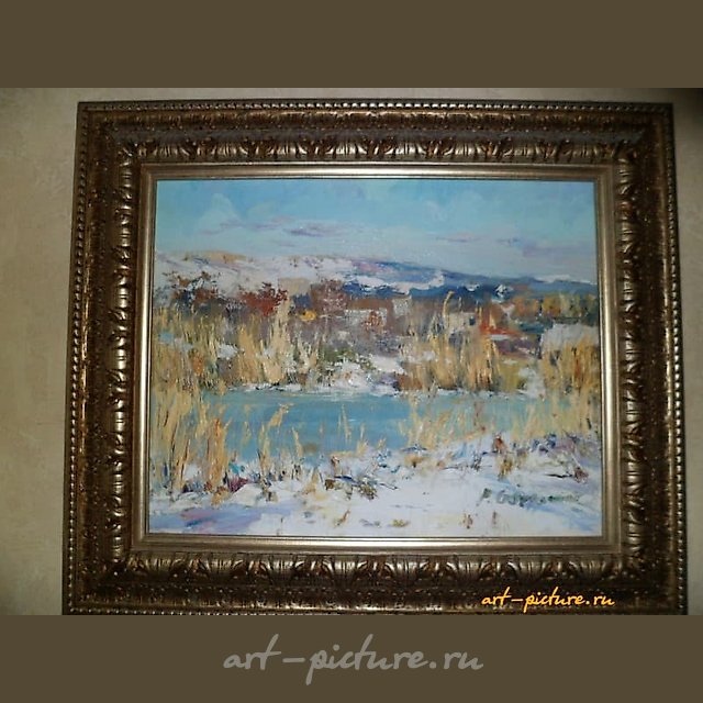 Зимний пейзаж масло, холст