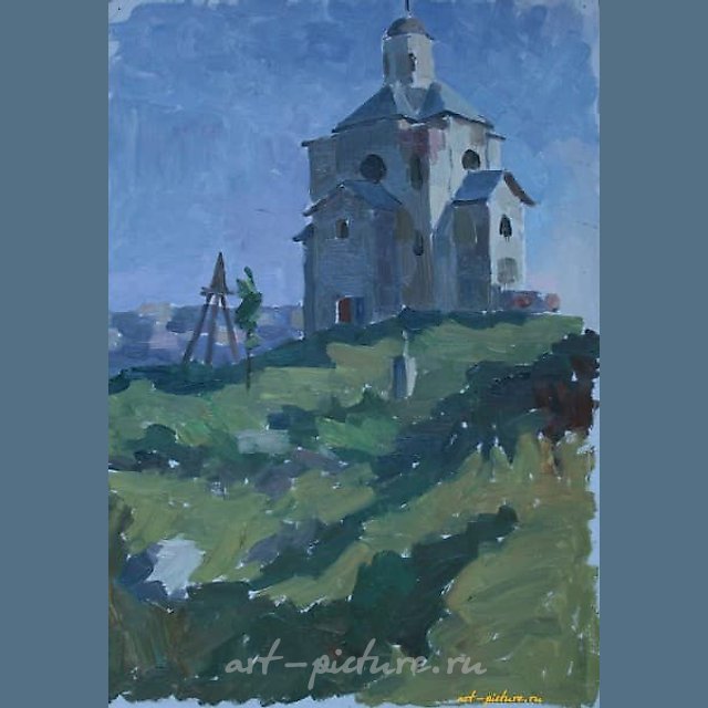 Церковь Михаила Архангела. Картон, масло. 49 х 34 см