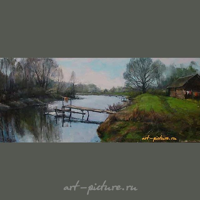 Весна. Мостики. Холст, масло. 30 х 70 см