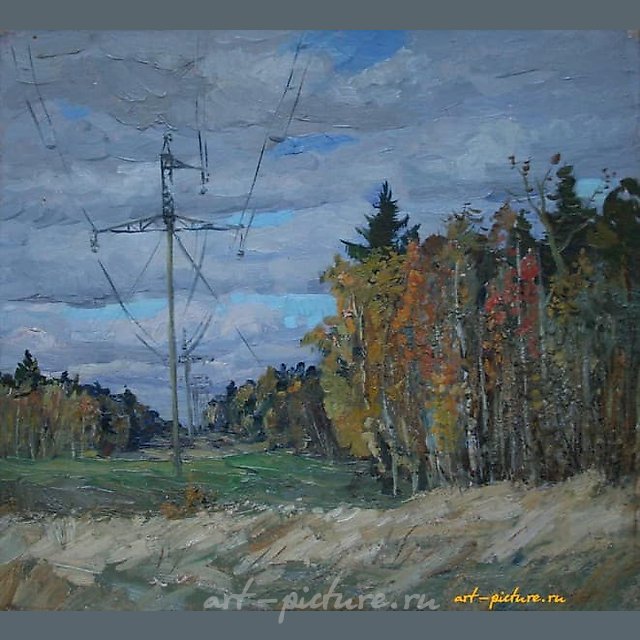Clearing. Cardboard, oil. 46 x 50 cm