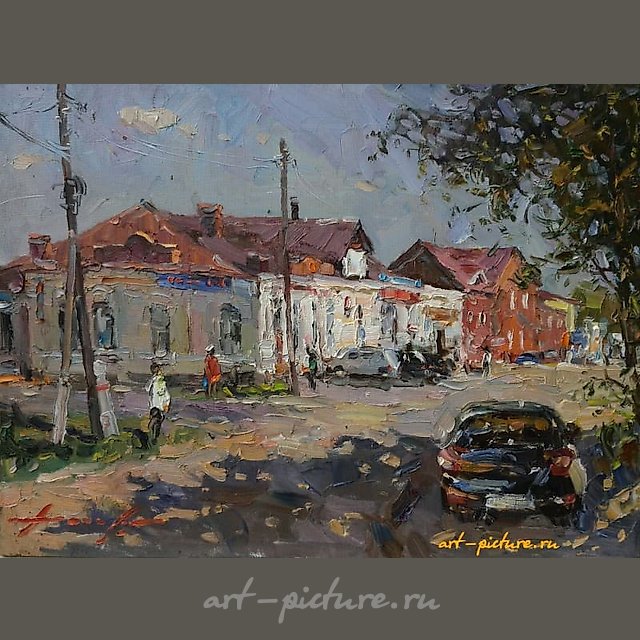 полдень в старом городе Бузулук масло,холс