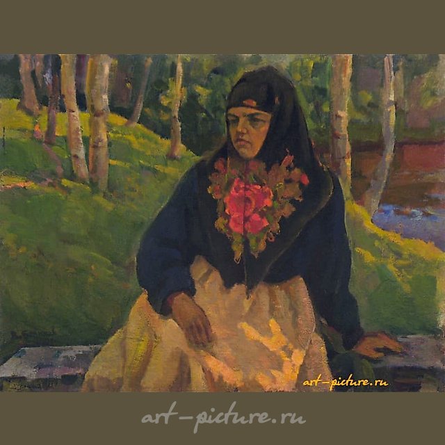 "Портрет женщины в русском костюме" масло, холст 