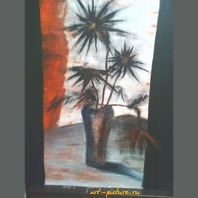 "Black flowers, MDF, acrylic paints."