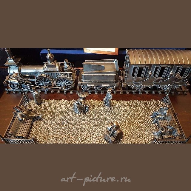 The jewelry sculptural composition "Nikolaevskaya Railway," silver